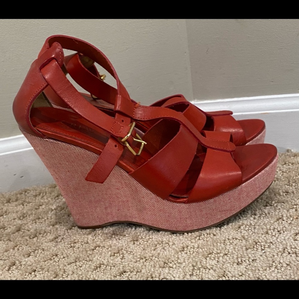 J Crew wedges. Red. Size 8